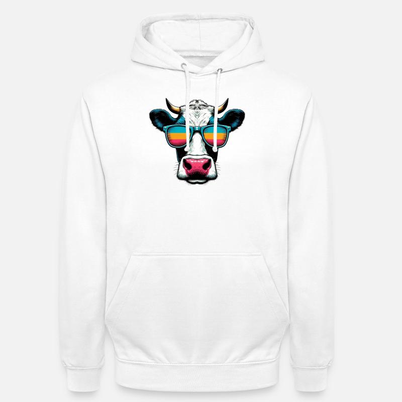 Vache - Sweat-shirt à capuche unisexe - blanc