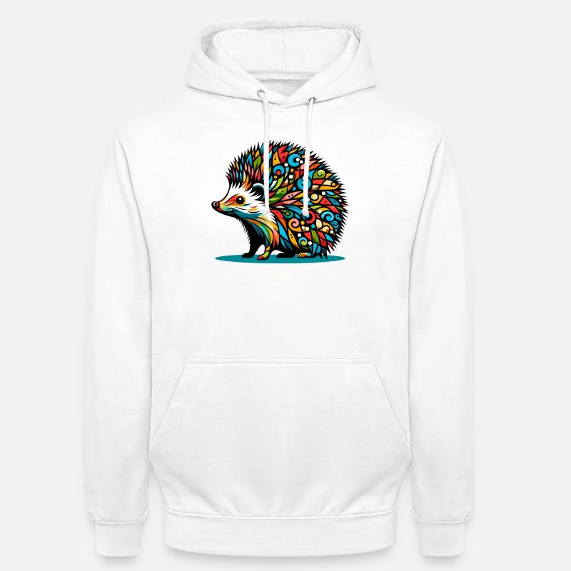 Hérisson - Sweat-shirt à capuche unisexe - blanc