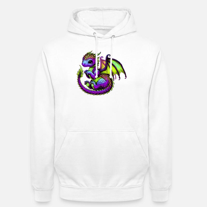 Dragon - Sweat-shirt à capuche unisexe - blanc