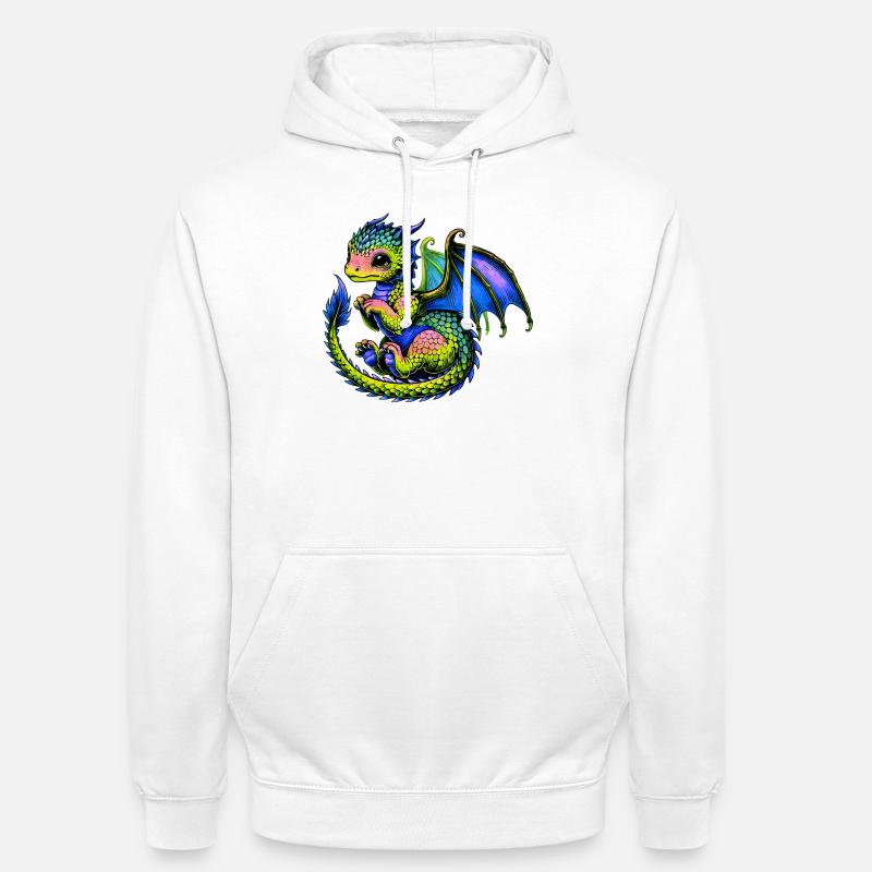 Dragon - Sweat-shirt à capuche unisexe - blanc