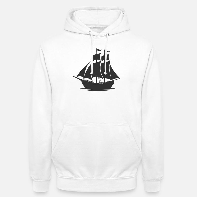 Mysteriöse Silhouette eines Segelschiffs - Unisex Hoodie - Weiß