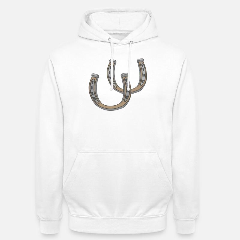 Illustration traditionnelle du fer à cheval - Sweat-shirt à capuche unisexe - blanc