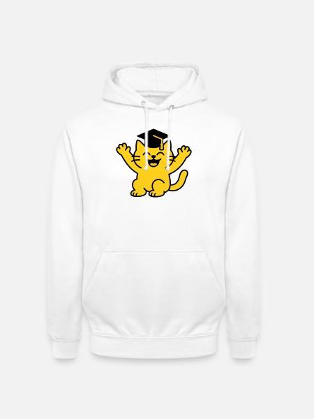 Bachelor Chat / Diplôme Chat - Sweat-shirt à capuche unisexe - blanc