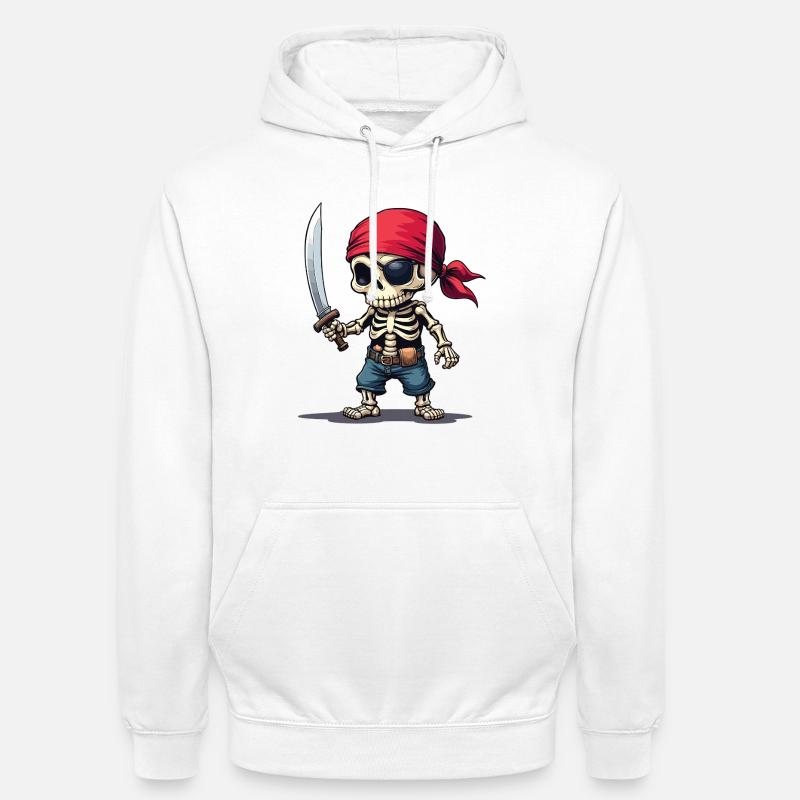 Squelette de pirate avec épée - Sweat-shirt à capuche unisexe - blanc