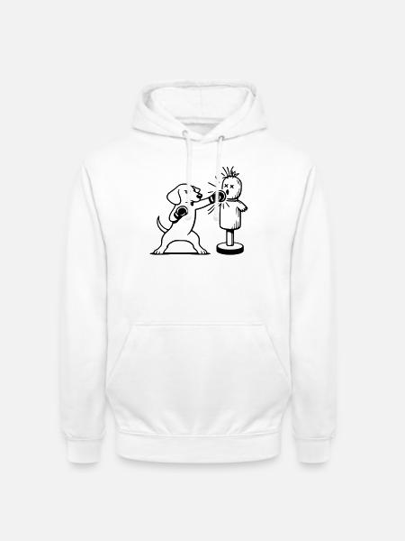 sparring dackel boxen line art  - Unisex Hoodie - Weiß