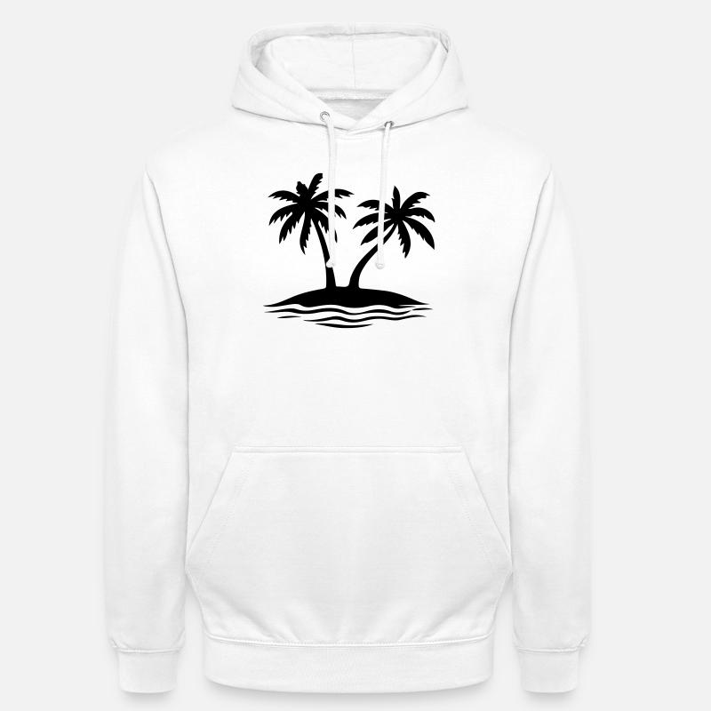 Île de la plage Palm Trees - Sweat-shirt à capuche unisexe - blanc