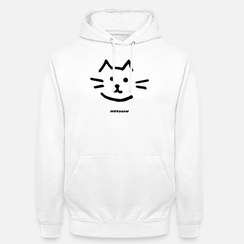 Conception propre de Cat Meow - Sweat-shirt à capuche unisexe - blanc