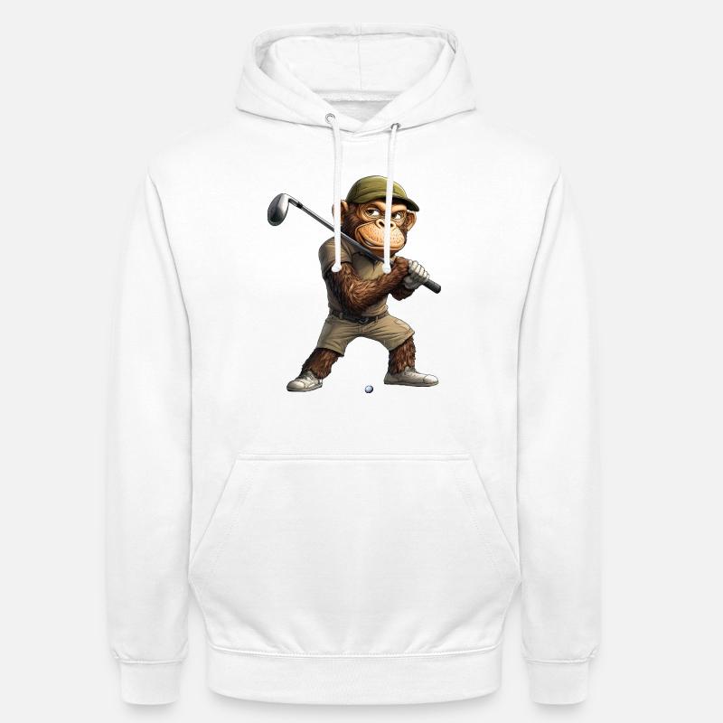 Monkey Golf / Golfer Monkey - Unisex Hoodie - white