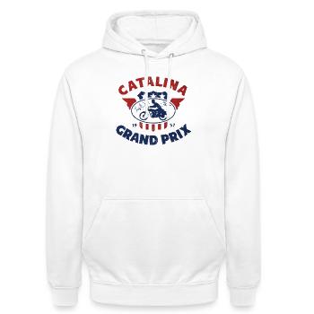 Catalina Grand Prix Vintage Moto 1957 - Unisex Hoodie - Weiß - Vorne - AI Model Male 185 dark (185cm) & AI Model Female 172 dark (172cm)