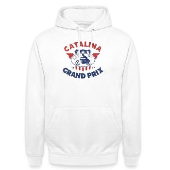 Catalina Grand Prix Vintage Moto - Unisex Hoodie - Weiß - Vorne - AI Model Male 185 dark (185cm) & AI Model Female 172 dark (172cm)