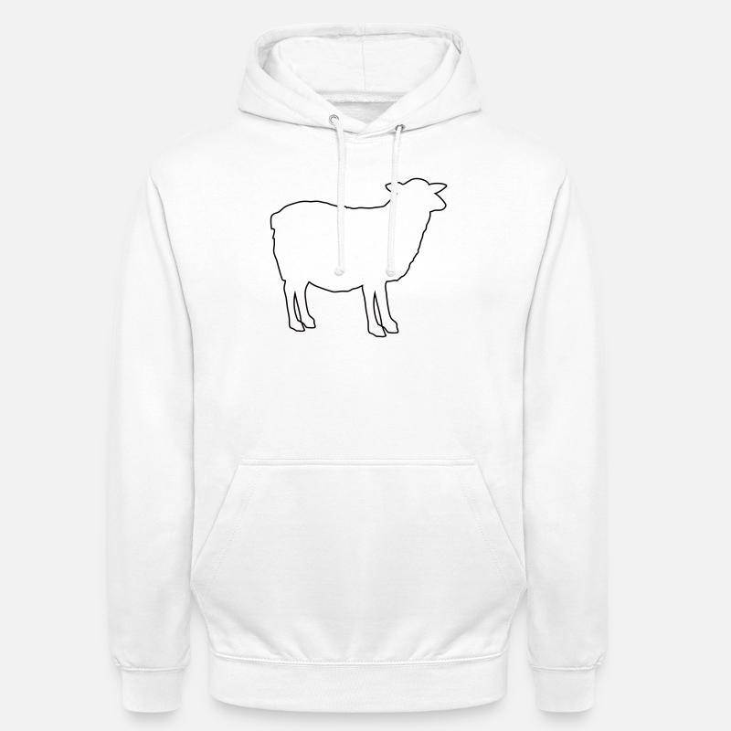 Conception des contours de silhouette mouton - Sweat-shirt à capuche unisexe - blanc