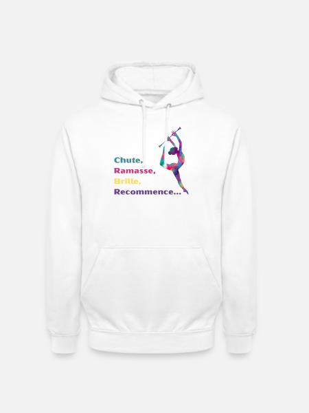 Chute-_Ramasse-_Recommence-- - Sweat-shirt à capuche unisexe - blanc