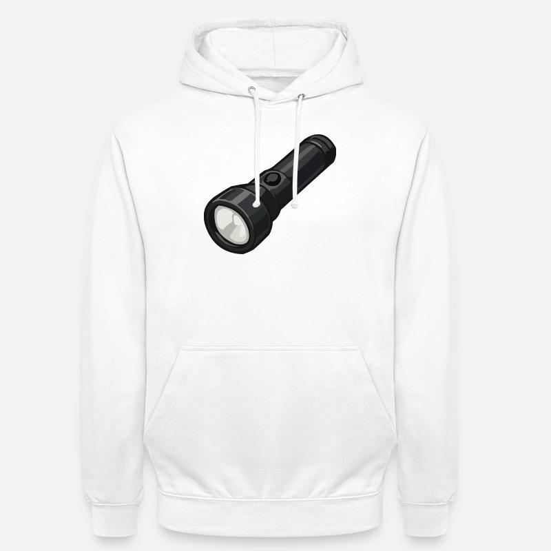 Compact Flashlight Illustration - Unisex Hoodie - white