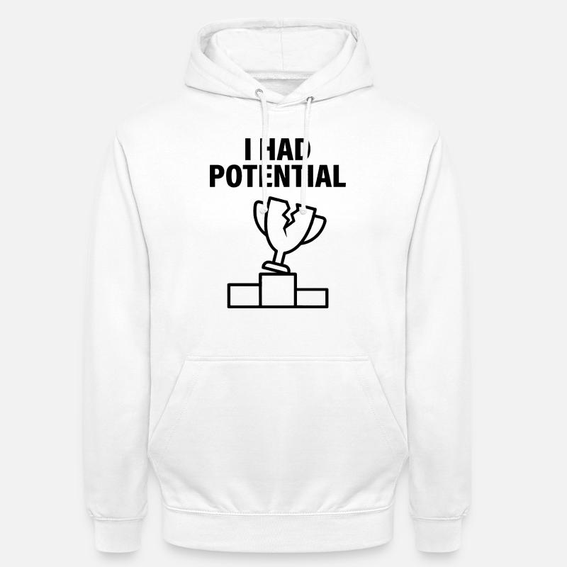 J'avais du Potentiel Humour Sarcastique - Sweat-shirt à capuche unisexe - blanc