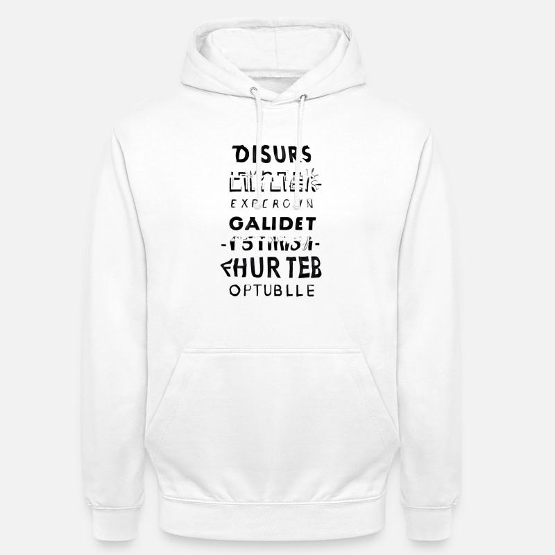 Cascade de texte buggé - Sweat-shirt à capuche unisexe - blanc