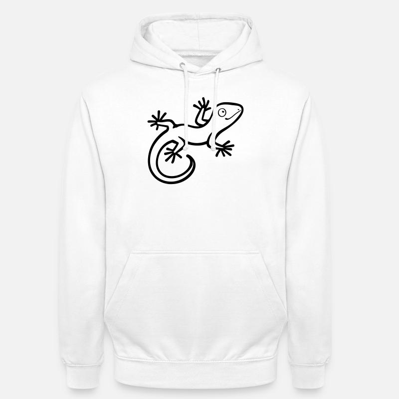 lézard - Sweat-shirt à capuche unisexe - blanc