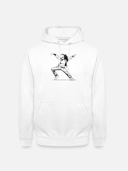 B-Girl Mädchen Zeichnung - Unisex Hoodie - Weiß