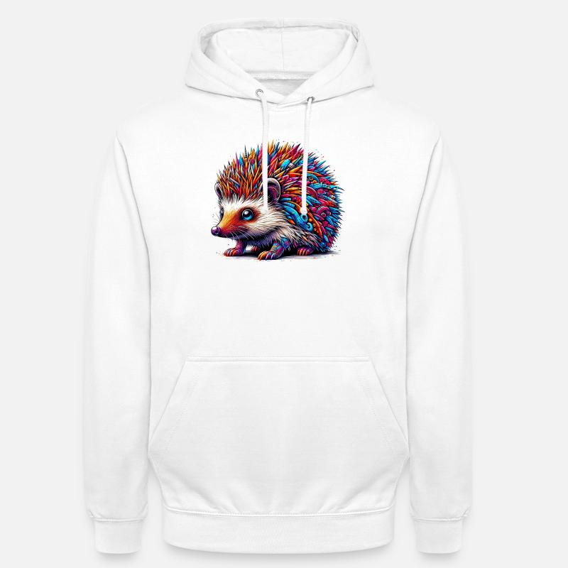 Hérisson - Sweat-shirt à capuche unisexe - blanc