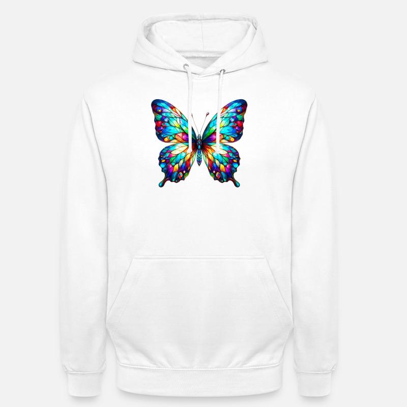 Papillon - Sweat-shirt à capuche unisexe - blanc