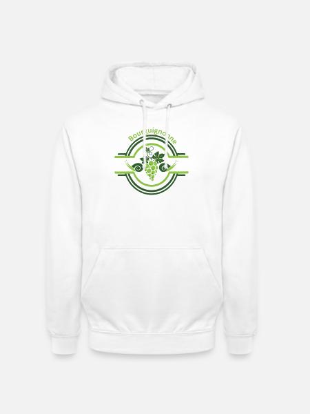 Burgundy vine logo with snails - Unisex Hoodie - white