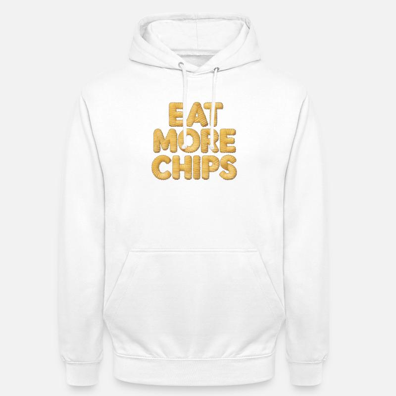 Mangez plus de chips, PotatoLover - Sweat-shirt à capuche unisexe - blanc