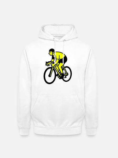 Neonrad Silhouette Radfahrer - Unisex Hoodie - Weiß
