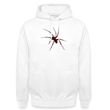 spider - Unisex Hoodie - Weiß - Vorne - AI Model Male 185 dark (185cm) & AI Model Female 172 dark (172cm)