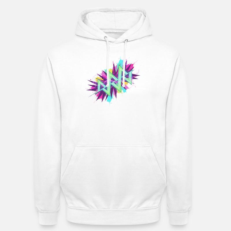 Neon Zickzack Graffiti - Unisex Hoodie - Weiß