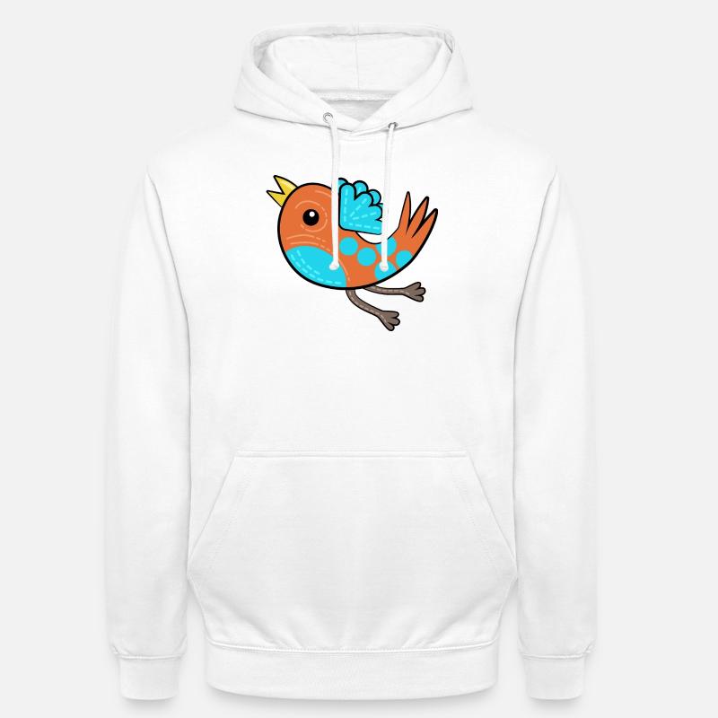 Litte Orange Bird - Hættetrøje unisex - hvid