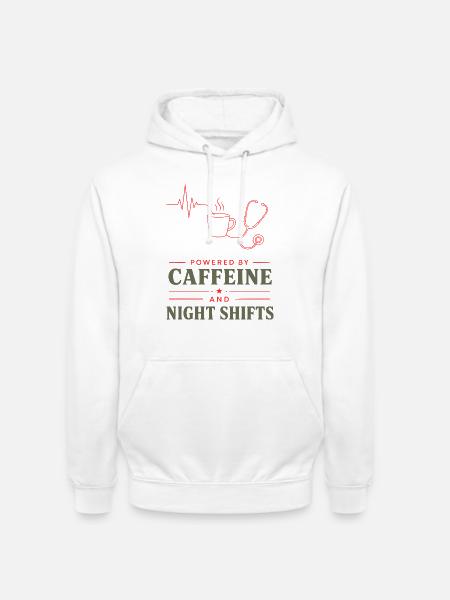 KaffeeKraft Nachtschicht - Unisex Hoodie - Weiß