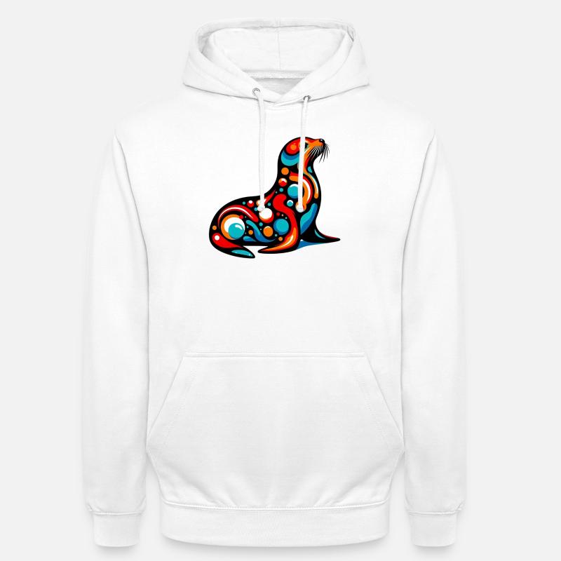 Phoque - Sweat-shirt à capuche unisexe - blanc