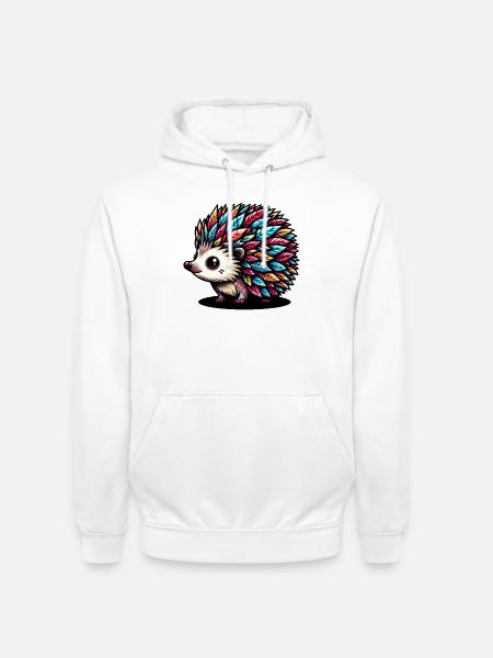 Hérisson - Sweat-shirt à capuche unisexe - blanc