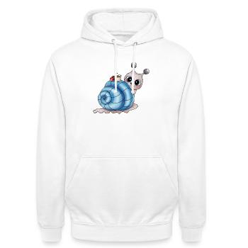 schneckenhaus blau - Unisex Hoodie - Weiß - Vorne - AI Model Male 185 dark (185cm) & AI Model Female 172 dark (172cm)