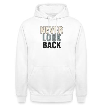 Ne regardez jamais en arrière - Sweat-shirt à capuche unisexe - blanc - Devant - AI Model Male 185 dark (185cm) & AI Model Female 172 dark (172cm)