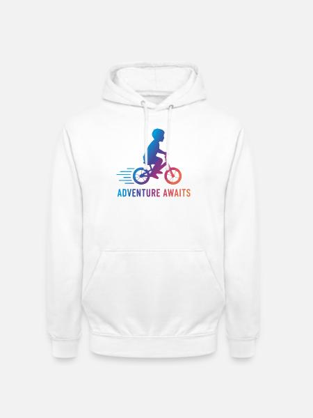Bike Adventure Awaits Kid Bicycle - Unisex Hoodie - white