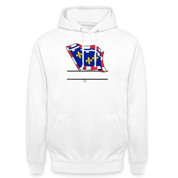 Espace d’écriture Centre-Val de Loire - Sweat-shirt à capuche unisexe - blanc - Devant - AI Model Male 185 dark (185cm) & AI Model Female 172 dark (172cm)