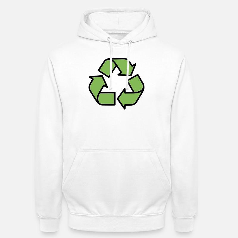 Plan du panneau de recyclage - Sweat-shirt à capuche unisexe - blanc
