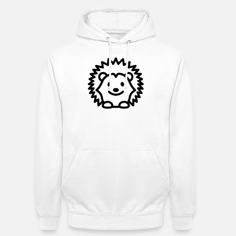 hérisson - Sweat-shirt à capuche unisexe - blanc