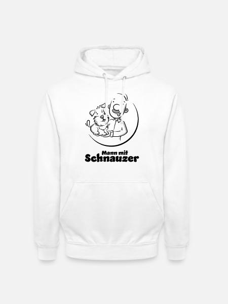 Mann mit Schnauzer (Oberlippenbart) - Unisex Hoodie - Weiß
