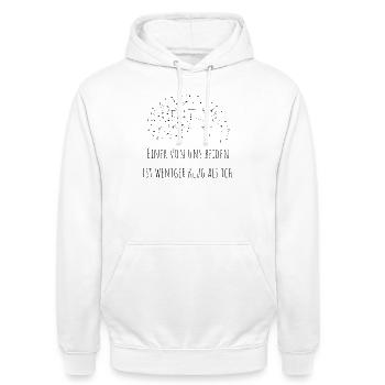 Einer von uns beiden ist weniger klug als ich. - Unisex Hoodie - Weiß - Vorne - AI Model Male 185 dark (185cm) & AI Model Female 172 dark (172cm)