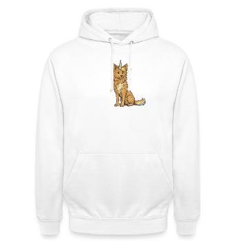 Einhornhund im Sternenglanz * Border Collie braun - Unisex Hoodie - Weiß - Vorne - AI Model Male 185 dark (185cm) & AI Model Female 172 dark (172cm)