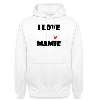 GRANNY. MAMMA. GRANDMOTHER. MOTHER'S DAY. - Unisex Hoodie - white - Front - AI Model Male 185 dark (185cm) & AI Model Female 172 dark (172cm)