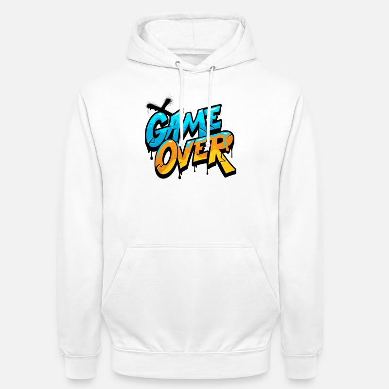 Game Over Graffiti Éclat - Sweat-shirt à capuche unisexe - blanc