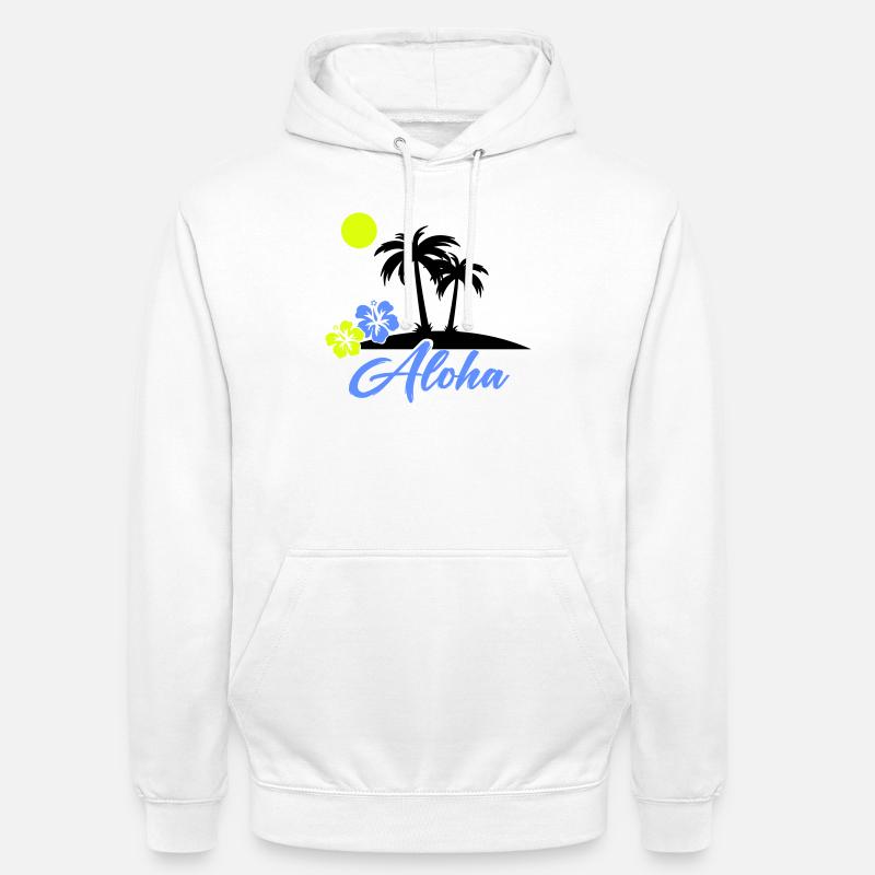 Aloha Hibiskus Neon Script - Unisex Hoodie - Weiß