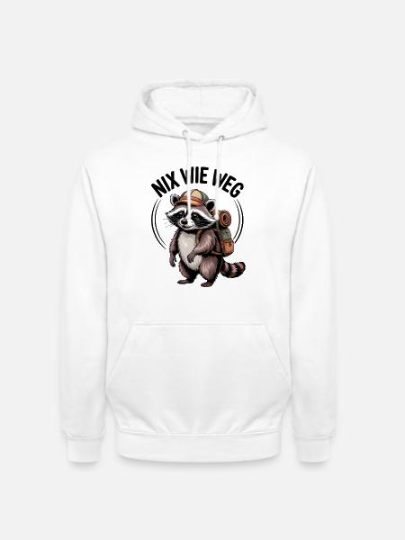 Abenteuer Waschbär - Unisex Hoodie - Weiß
