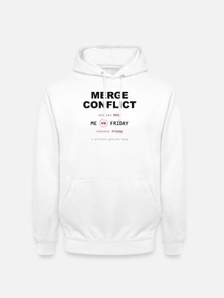 Merge Conflict: Me vs. Friday - Unisex Hoodie - Weiß
