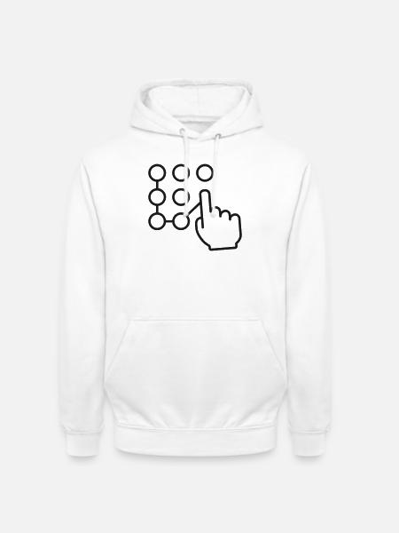 Touchscreen-Muster-Lockline-Symbol - Unisex Hoodie - Weiß