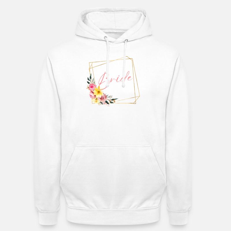 Équipe Bride! Fleurs, personnalisables - Sweat-shirt à capuche unisexe - blanc