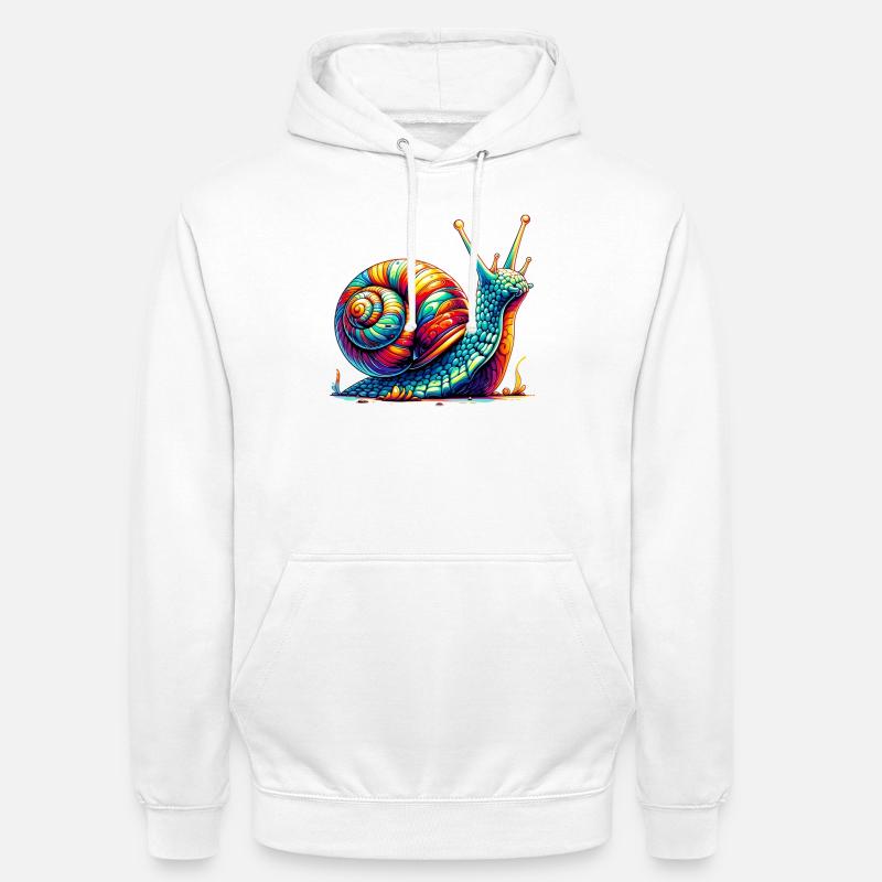 Escargot - Sweat-shirt à capuche unisexe - blanc