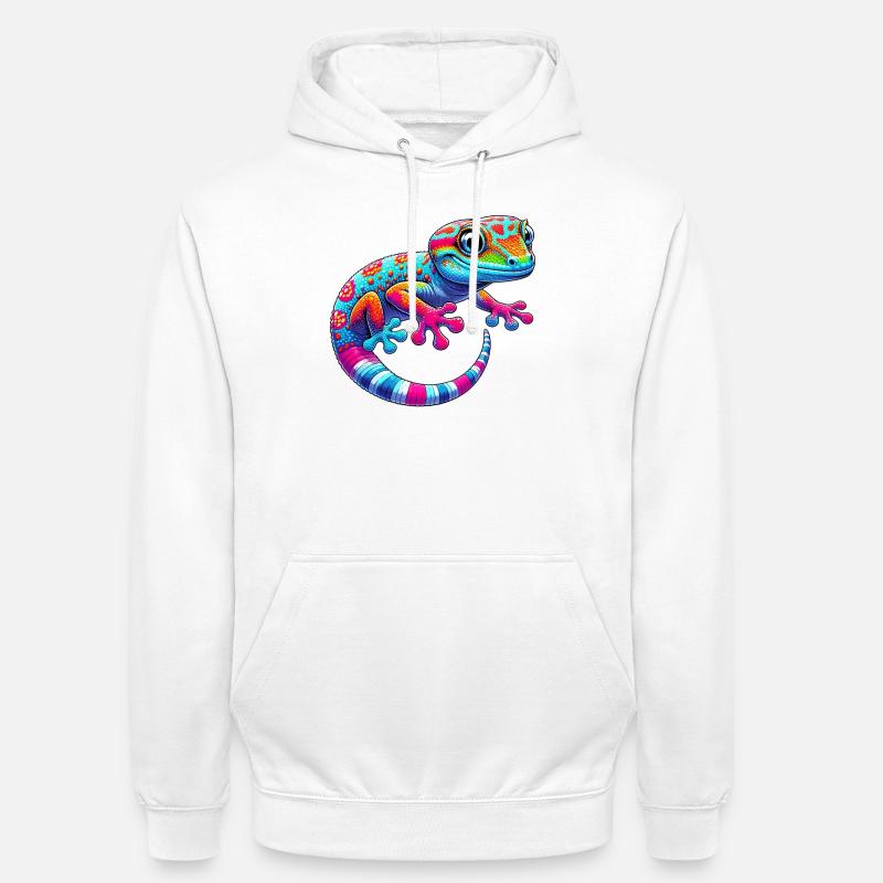 Gecko - Sweat-shirt à capuche unisexe - blanc